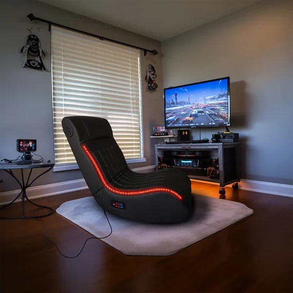 Gaming Chair With Onboard Bluetooth Speakers, LED Lighting, Vibration Massage, USB Port