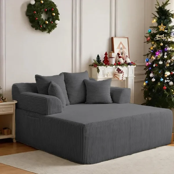 Oversized Corduroy Lounge Sofa/ Bed