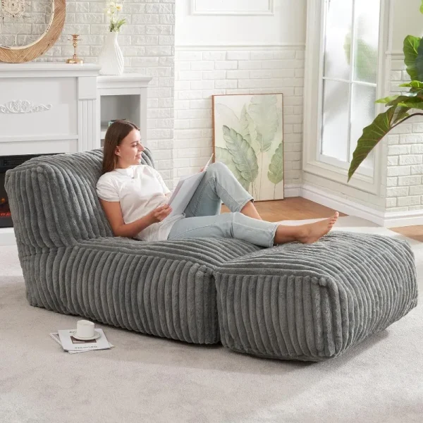 Large Adult Beanbag Lounger with Memory Foam