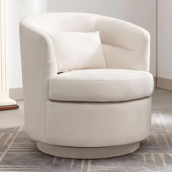 Swivel Accent Club Chair with Pillow