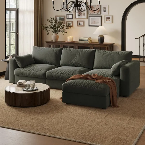 Cloud Modular Sectional Sofa with Storage Ottoman
