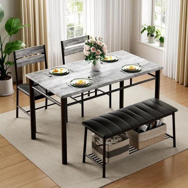 Dining Table Set for 4, Ideal for Small Space
