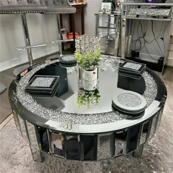 Crushed Crystal Mirrored Coffee Table